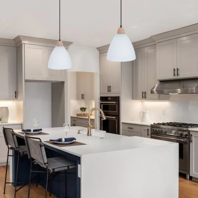 Závěsné skandinávské svítidlo NAPOLA - 1xE27, 60W, bílé / hnědé