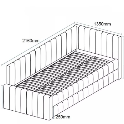 Rozkládací jednolůžková postel 120x200 VALLY - tmavě béžová