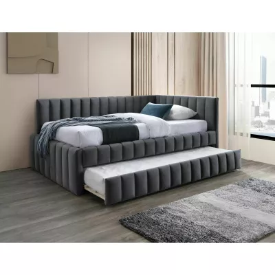 Rozkládací jednolůžková postel 120x200 VALLY - tmavě šedá