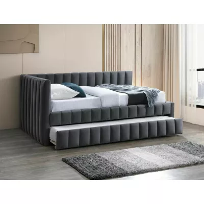 Rozkládací jednolůžková postel 120x200 VALLY - tmavě šedá