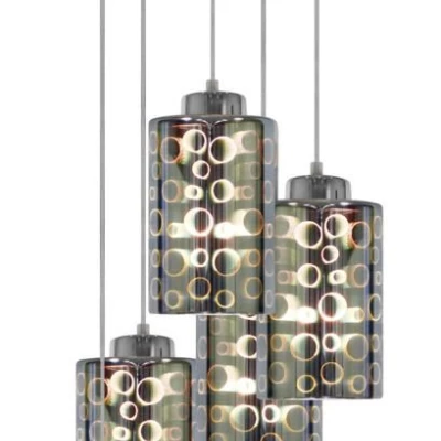 Závěsné designové svítidlo NOCTURNO - 5xE27, 40W, chromované