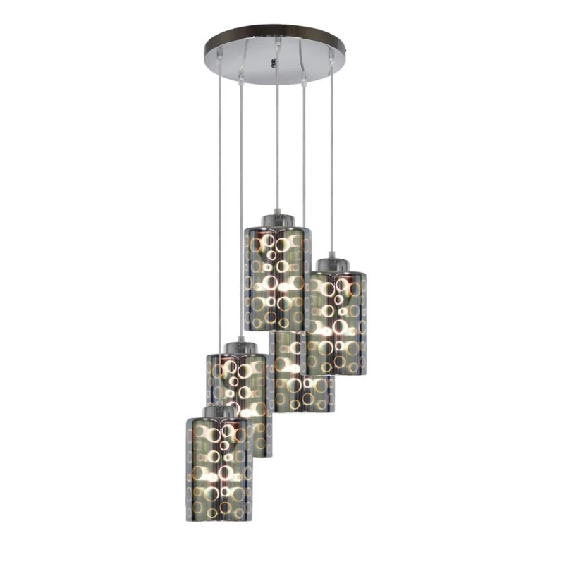 Závěsné designové svítidlo NOCTURNO - 5xE27, 40W, chromované