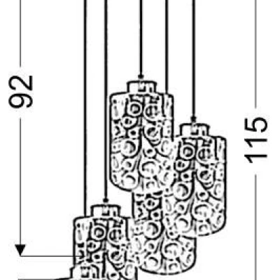 Závěsné designové svítidlo NOCTURNO - 5xE27, 40W, chromované