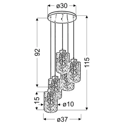 Závěsné designové svítidlo NOCTURNO - 5xE27, 40W, chromované