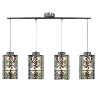 Závěsné designové světlo nad jídelní stůl NOCTURNO - 4xE27, 40W, chromované