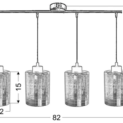 Závěsné designové světlo nad jídelní stůl NOCTURNO - 4xE27, 40W, chromované