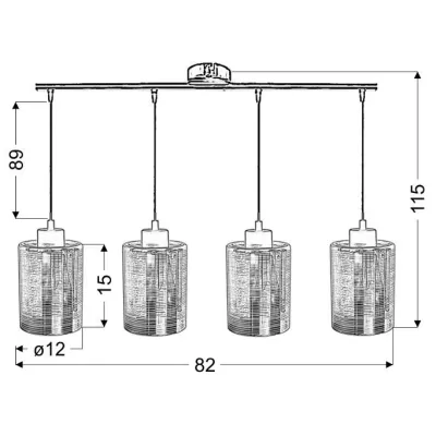 Závěsné designové světlo nad jídelní stůl NOCTURNO - 4xE27, 40W, chromované