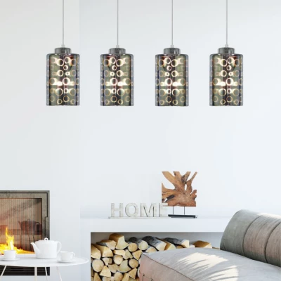 Závěsné designové světlo nad jídelní stůl NOCTURNO - 4xE27, 40W, chromované