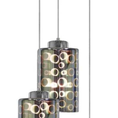 Závěsné designové svítidlo NOCTURNO - 3xE27, 40W, chromované