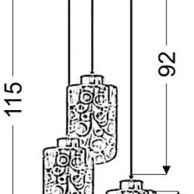 Závěsné designové svítidlo NOCTURNO - 3xE27, 40W, chromované