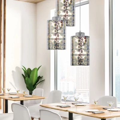 Závěsné designové svítidlo NOCTURNO - 3xE27, 40W, chromované