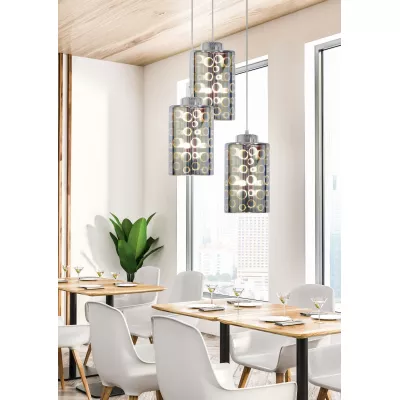 Závěsné designové svítidlo NOCTURNO - 3xE27, 40W, chromované