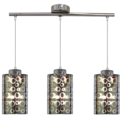 Závěsné designové světlo nad jídelní stůl NOCTURNO - 3xE27, 40W, chromované