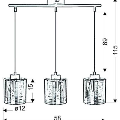 Závěsné designové světlo nad jídelní stůl NOCTURNO - 3xE27, 40W, chromované