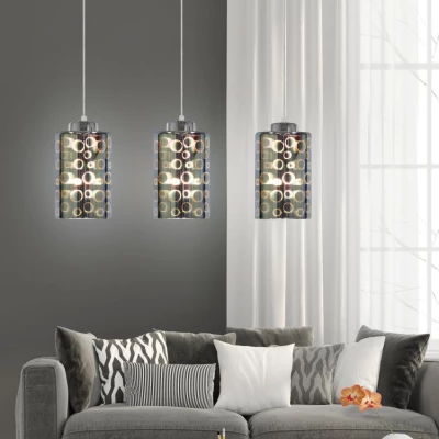 Závěsné designové světlo nad jídelní stůl NOCTURNO - 3xE27, 40W, chromované