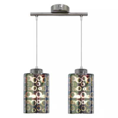 Závěsné designové světlo nad jídelní stůl NOCTURNO - 2xE27, 40W, chromované