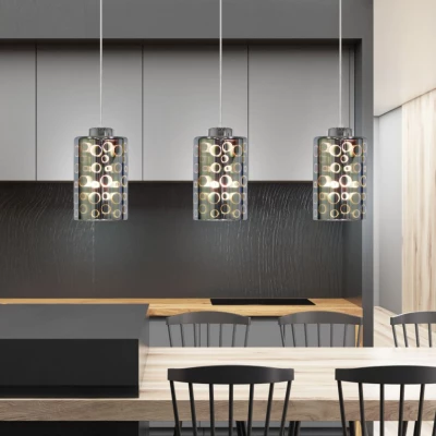 Závěsné designové osvětlení NOCTURNO - 1xE27, 40W, chromované