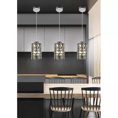 Závěsné designové osvětlení NOCTURNO - 1xE27, 40W, chromované