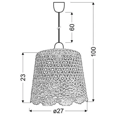 Závěsné osvětlení v boho stylu NONNA - 1xE27, 60W, zelené
