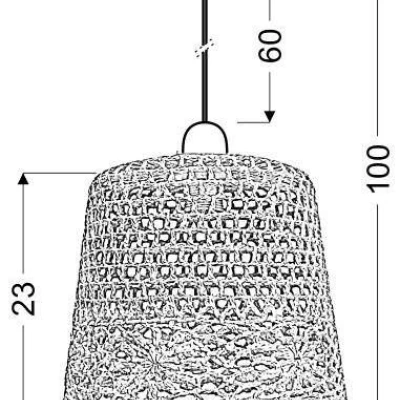 Závěsné osvětlení v boho stylu NONNA - 1xE27, 60W, modré