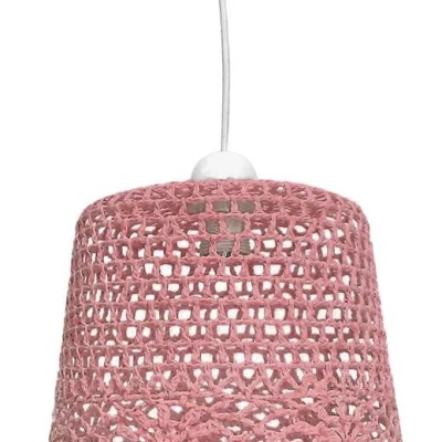 Závěsné osvětlení v boho stylu NONNA - 1xE27, 60W, růžové