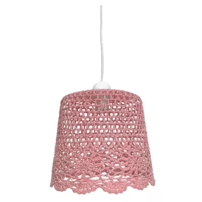 Závěsné osvětlení v boho stylu NONNA - 1xE27, 60W, růžové