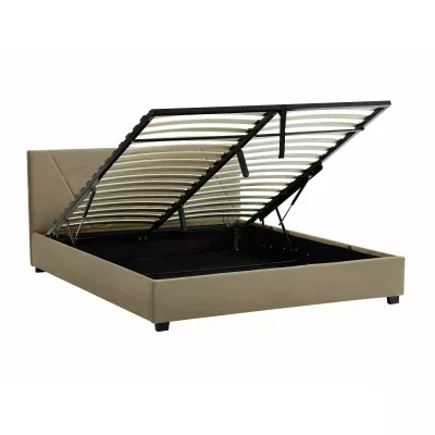 Čalouněná manželská postel 140x200 AGATHA - béžová