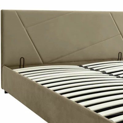 Čalouněná manželská postel 140x200 AGATHA - béžová