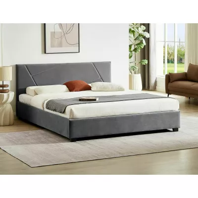 Čalouněná manželská postel 140x200 AGATHA - šedá