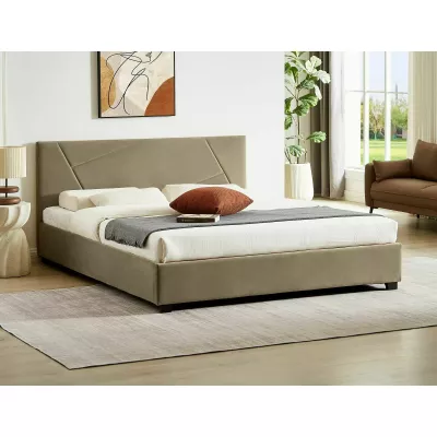 Čalouněná manželská postel 160x200 AGATHA - béžová