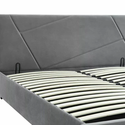 Čalouněná manželská postel 160x200 AGATHA - šedá