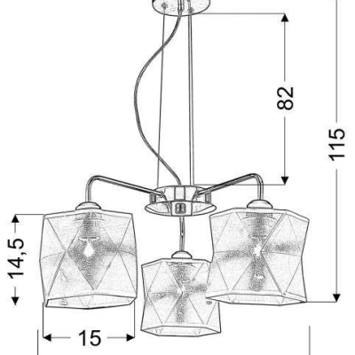 Závěsný tříramenný lustr na lanku NOSJA - 3xE27, 40W, chromovaný / bílý