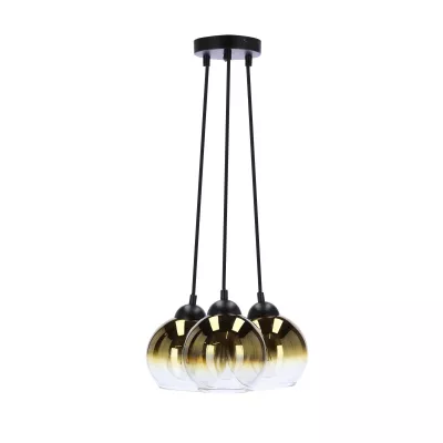 Moderní závěsné svítidlo NUBIA - 3xE27, 60W, černé / zlaté