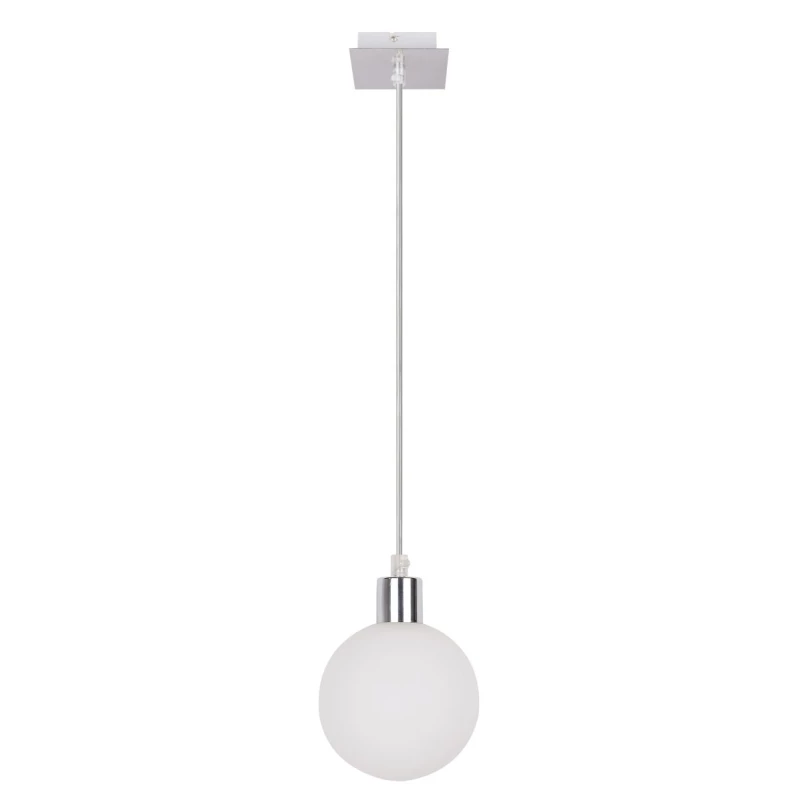 Moderní závěsné osvětlení ODEN - 1xG9, 40W, 12cm, koule, chromované / bílé