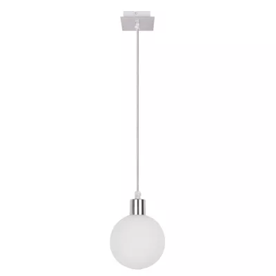 Moderní závěsné osvětlení ODEN - 1xG9, 40W, 12cm, koule, chromované / bílé