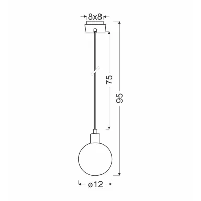 Moderní závěsné osvětlení ODEN - 1xG9, 40W, 12cm, koule, chromované / bílé