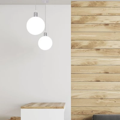 Moderní závěsné osvětlení ODEN - 1xG9, 40W, 15cm, koule, chromované / bílé