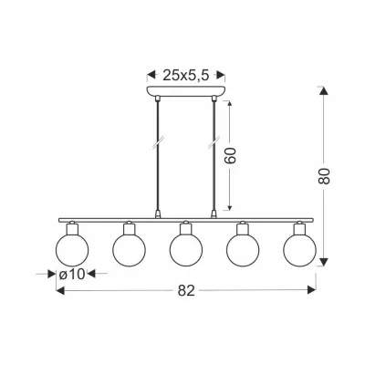Závěsné osvětlení nad jídelní stůl ODEN - 5xG9, 40W, chromované / bílé