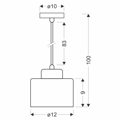 Loftové závěsné svítidlo OLENA - 1xE27, 60W, černé / měděné