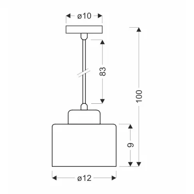 Loftové závěsné svítidlo OLENA - 1xE27, 60W, černé / měděné