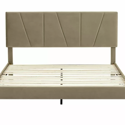 Manželská čalouněná postel 160x200 ARLETTE - béžová