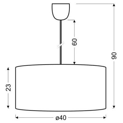 Závěsné moderní osvětlení ONDA, 1xE27, 60W, 40cm, kulaté, hnědé