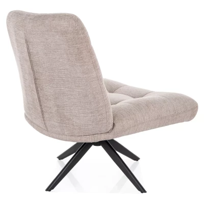 Otočné čalouněné křeslo MANDISA - světle běžové / černé