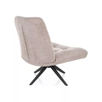 Otočné čalouněné křeslo MANDISA - světle běžové / černé