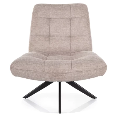 Otočné čalouněné křeslo MANDISA - světle běžové / černé