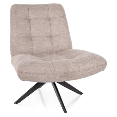 Otočné čalouněné křeslo MANDISA - světle běžové / černé