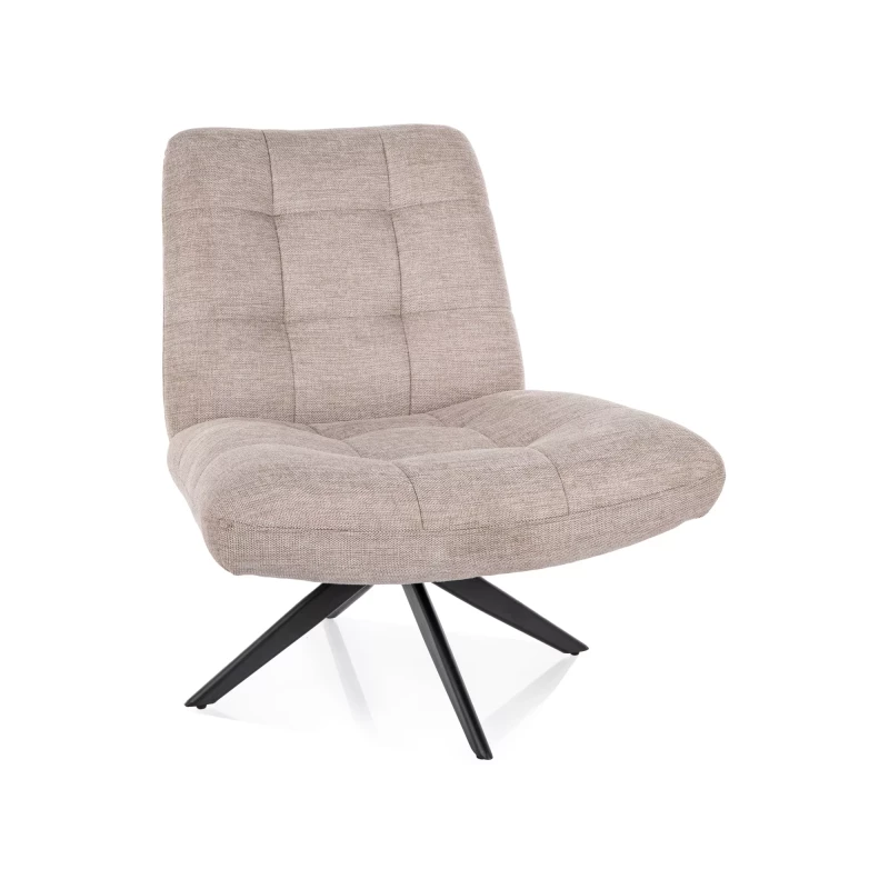 Otočné čalouněné křeslo MANDISA - světle běžové / černé