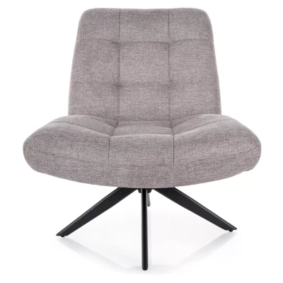 Otočné čalouněné křeslo MANDISA - světle šedé / černé