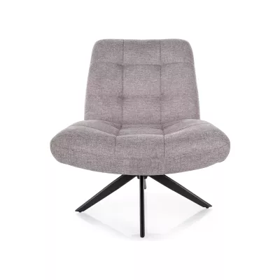 Otočné čalouněné křeslo MANDISA - světle šedé / černé