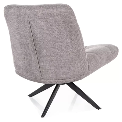 Otočné čalouněné křeslo MANDISA - světle šedé / černé